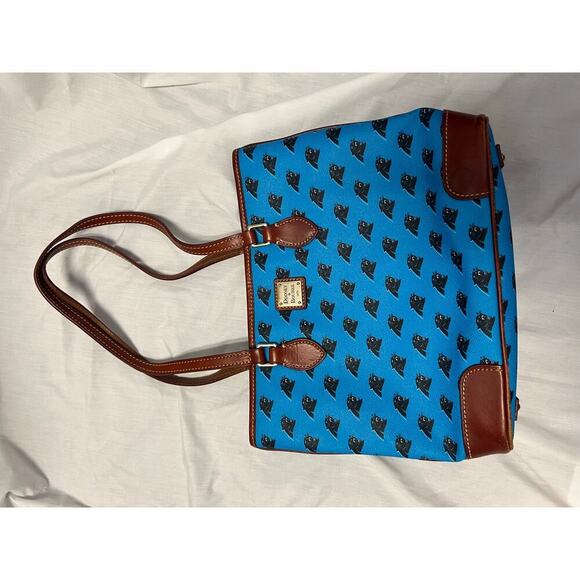 Dooney & Bourke Carolina Panther Blue Brown Leather Shoulder Tote Bag GS - Picture 2 of 10
